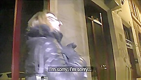 French tourist fucked in public stairwell