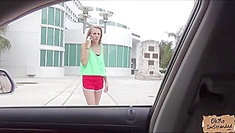 Hot blonde teen 18+ gets picked up and boned at the strangers car